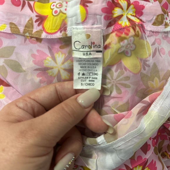 Pink and Yellow Floral Wide Leg Jumpsuit - Picture 4 of 8